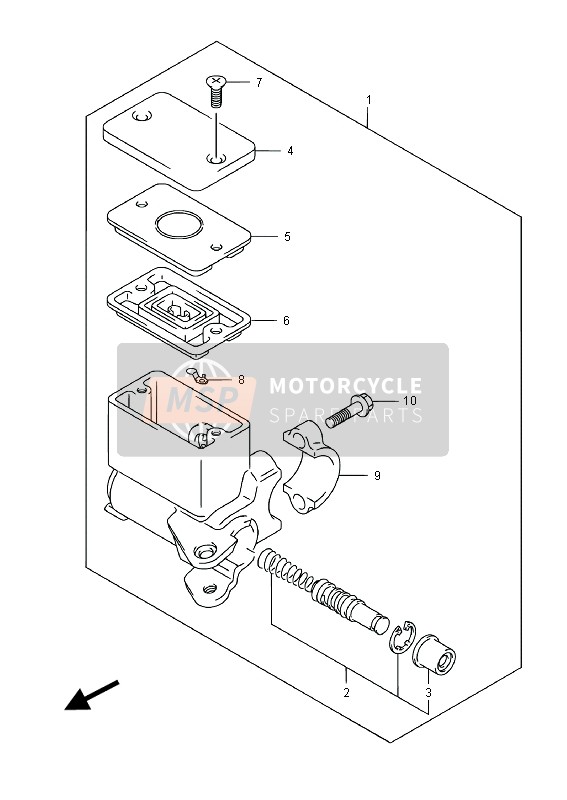 Suzuki AN650Z BURGMAN EXECUTIVE 2015 Rear Master Cylinder for a 2015 Suzuki AN650Z BURGMAN EXECUTIVE